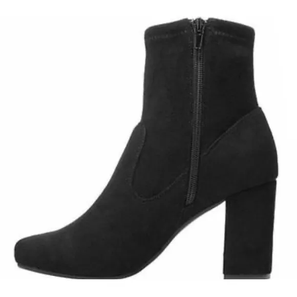 Carlos Santana Reza Hawa 2 Booties Ankle Boots Suede Heel Zip Almond Toe