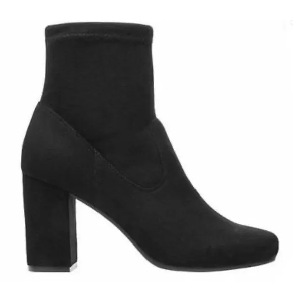 Carlos Santana Reza Hawa 2 Booties Ankle Boots Suede Heel Zip Almond Toe