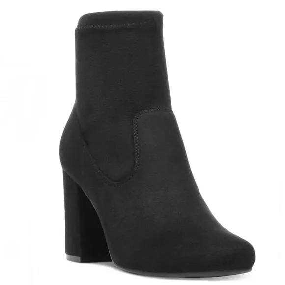Carlos Santana Reza Hawa 2 Booties Ankle Boots Suede Heel Zip Almond Toe