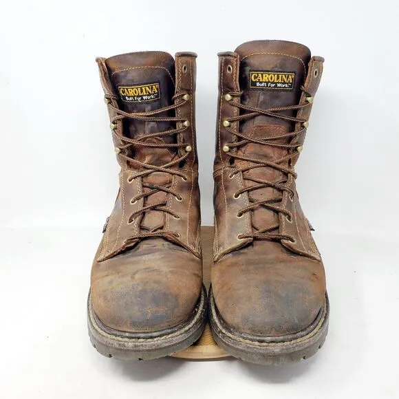 Carolina Boots Mens 11.5 D Soft Toe EH Brown Leather Work 28 Series Shoe CA8508