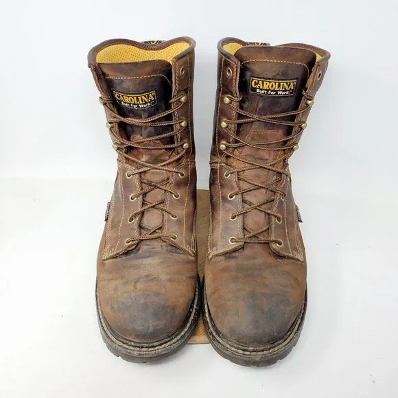 Carolina Boots Mens 11.5 D Soft Toe EH Brown Leather Work 28 Series Shoe CA8508