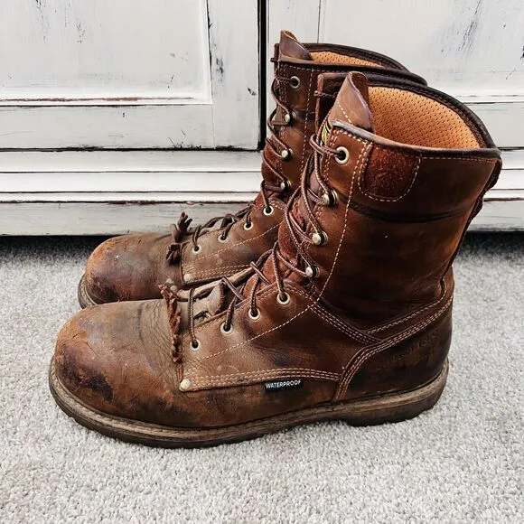 Carolina CA8528 8&quot; Composite Toe Waterproof Brown Leather Work Boots ~ Mens 13D