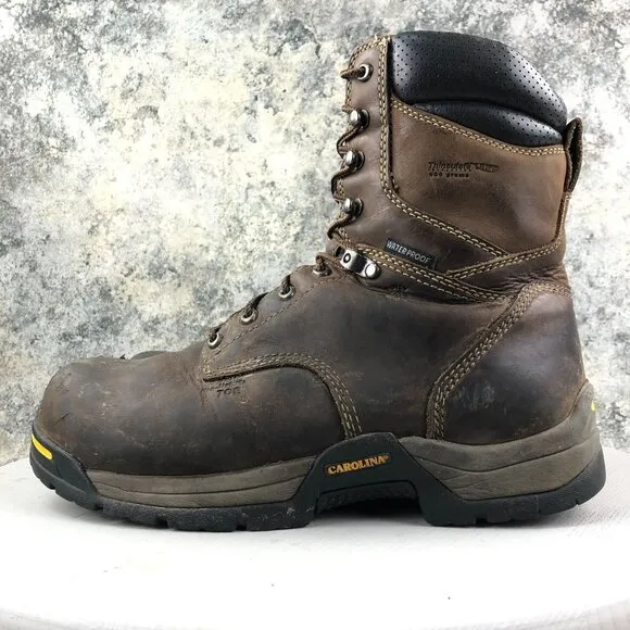 Carolina Men's 10.5D Composite Toe Brown Leather Waterproof Work Boots CA8521