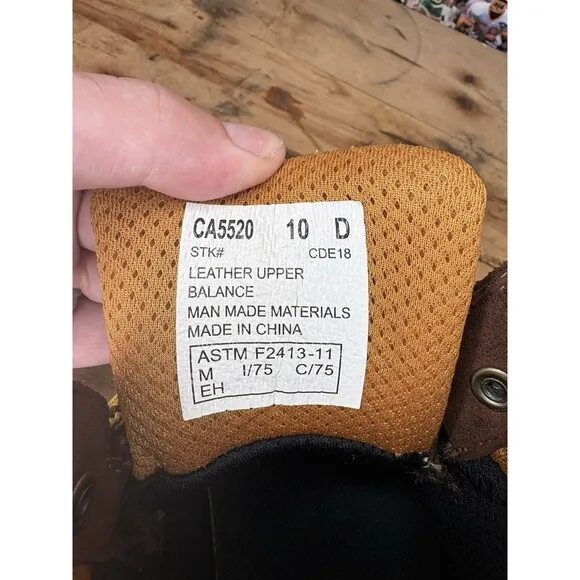 Carolina Work Boots Mens Size 10 D Composite Toe 6” Waterproof CA5520 Steel Toe