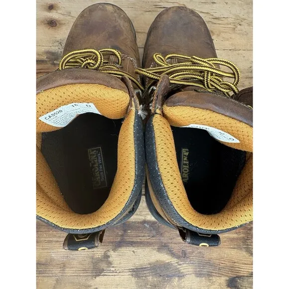 Carolina Work Boots Mens Size 10 D Composite Toe 6” Waterproof CA5520 Steel Toe