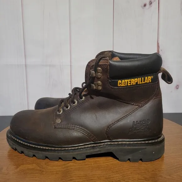 Caterpillar Men’s Sz 11 Second Shift Work Boots, Brown, Soft Toe, Like New, EUC