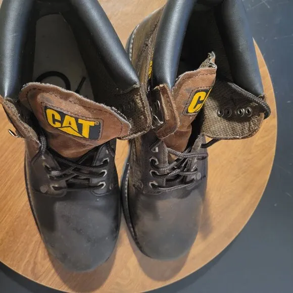 Caterpillar Men’s Sz 11 Second Shift Work Boots, Brown, Soft Toe, Like New, EUC