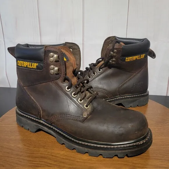 Caterpillar Men’s Sz 11 Second Shift Work Boots, Brown, Soft Toe, Like New, EUC