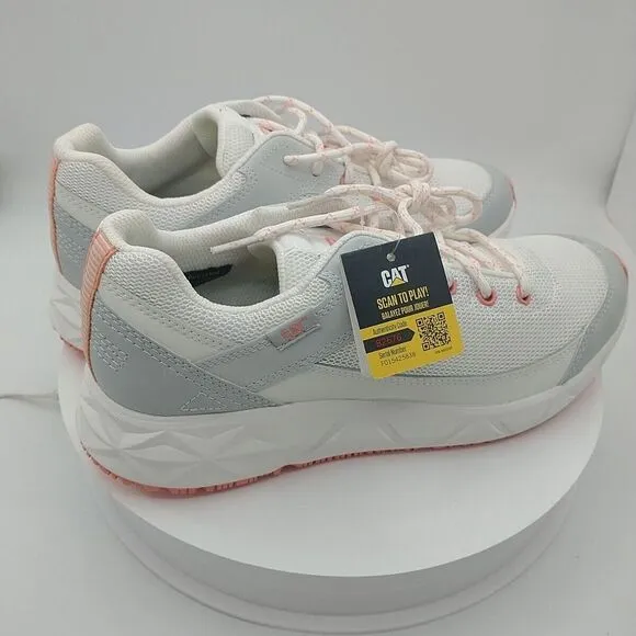 Caterpillar ProRush Speed FX Work Shoe‎ P111023 White Mesh Nubuck Nylon