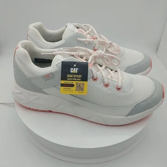 Caterpillar ProRush Speed FX Work Shoe‎ P111023 White Mesh Nubuck Nylon