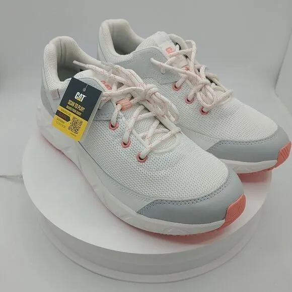 Caterpillar ProRush Speed FX Work Shoe‎ P111023 White Mesh Nubuck Nylon