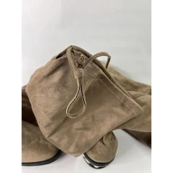 Catherine Malandrino Womens Size 8.5 Perse Embellished Over The Knee Boots Taupe