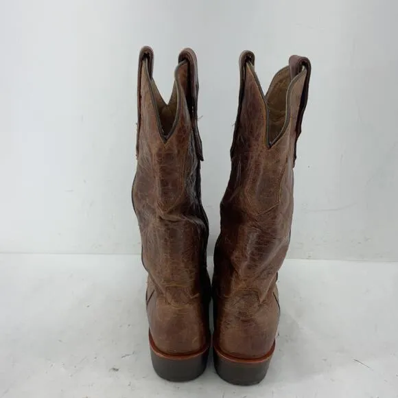 Cattle Baron Men's Size 8D Brown Crackled Leather Cowboy Western Boots