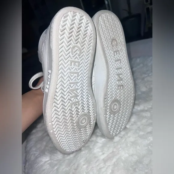CELINE 990$ White Leather High Top Sneakers 37