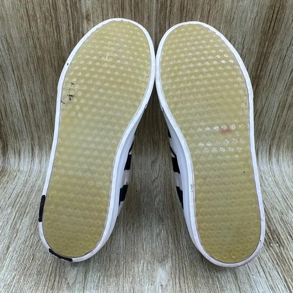 Celine Paris Slip On Sneakers Women's Size 7.5 EU 38 White Black Striped Shoes