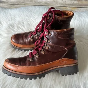 Chaco Leather Rust Boots Shoes 7.5