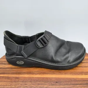 Chaco Pedshed Shoes Men's 11 Black Leather Slip On Walking Casual Loafers