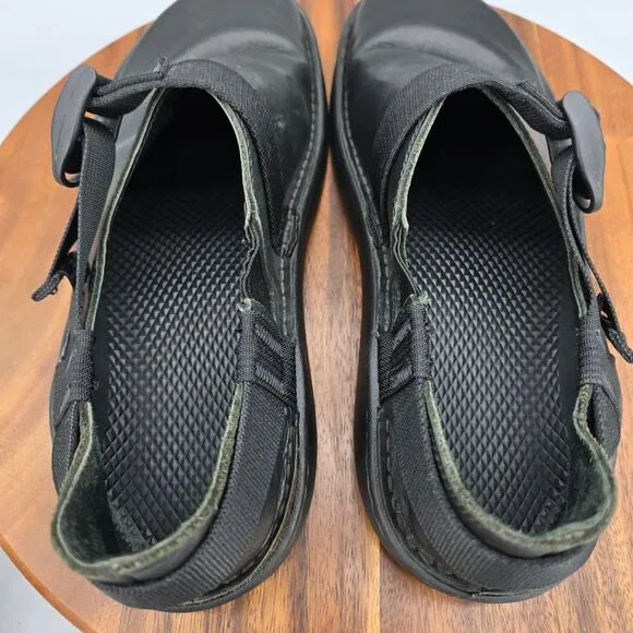Chaco Pedshed Shoes Men's 11 Black Leather Slip On Walking Casual Loafers