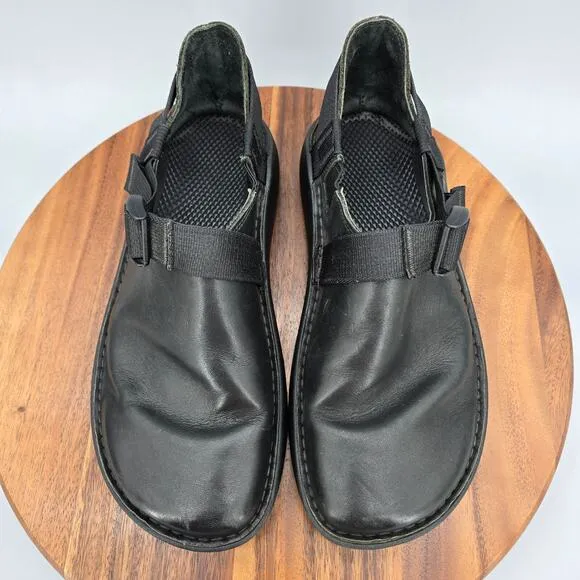 Chaco Pedshed Shoes Men's 11 Black Leather Slip On Walking Casual Loafers
