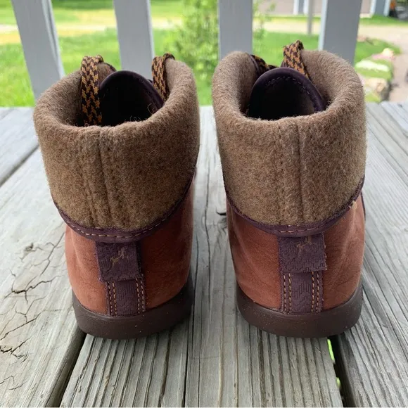 Chaco Shoes Barbary Topaz Brown Purple Leather Wool Chukka Boots Lace Up Women 7