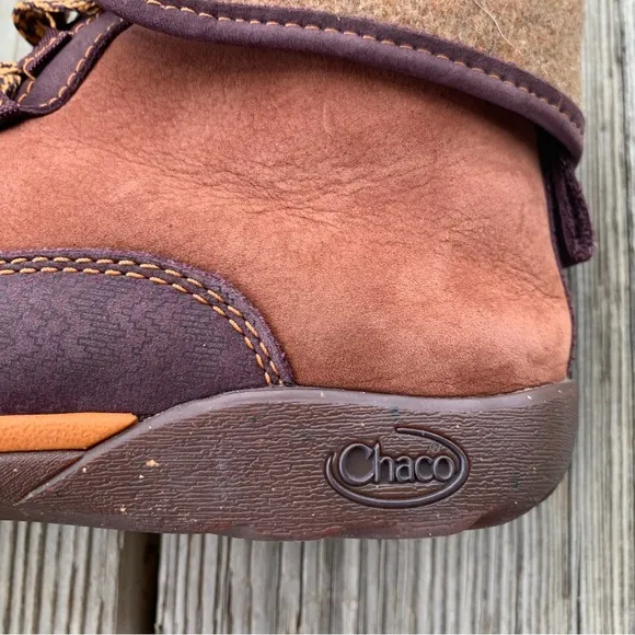 Chaco Shoes Barbary Topaz Brown Purple Leather Wool Chukka Boots Lace Up Women 7