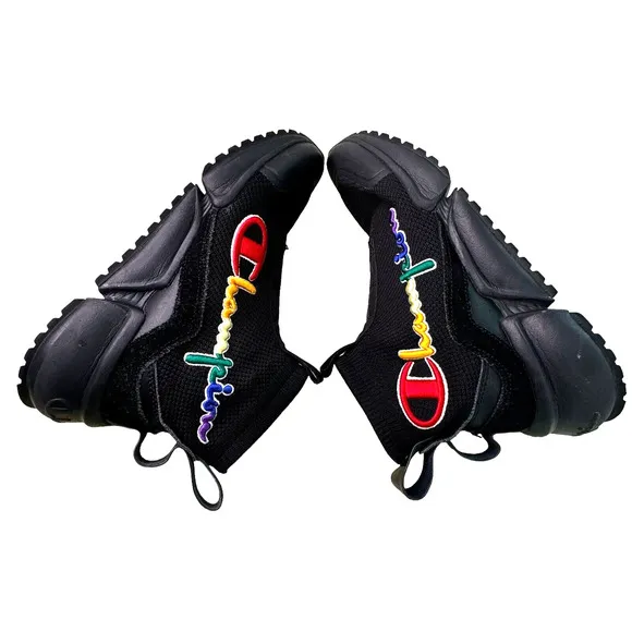 Champion Youth RF Mid Top Pull On Sneakers Rainbow Sneakers Boys US 5.5/EU 38