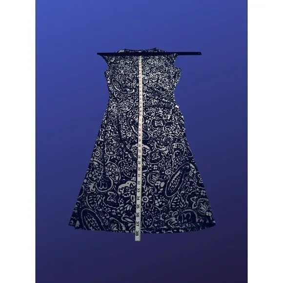CHAPS by RALPH LAUREN Surplice Wrap Dress, CAP SLEEVE, Navy/White, Size S, NWOT