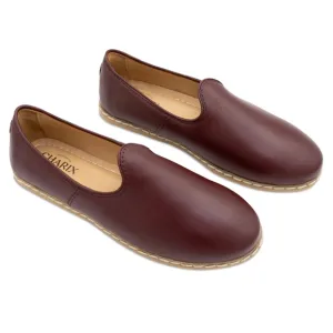 Charix Comfort Travel Office Men's Bordeaux Leather Slip-On Shoes size 10.5-11