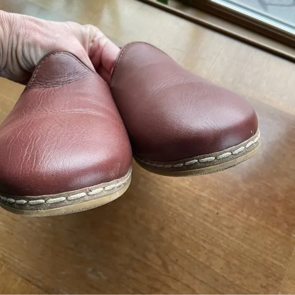 Charix Comfort Travel Office Men's Bordeaux Leather Slip-On Shoes size 10.5-11