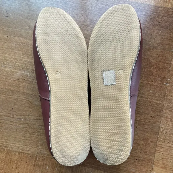 Charix Comfort Travel Office Men's Bordeaux Leather Slip-On Shoes size 10.5-11