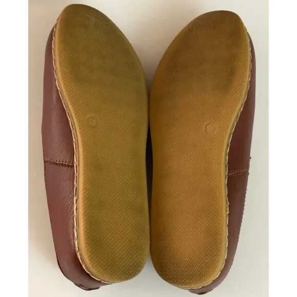 Charix | Women’s Cognac Slip-On Leather Shoes