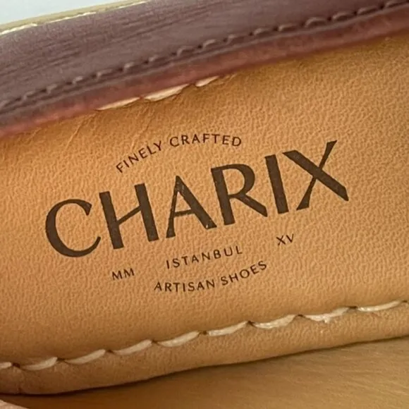 Charix | Women’s Cognac Slip-On Leather Shoes