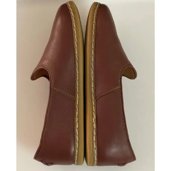 Charix | Women’s Cognac Slip-On Leather Shoes