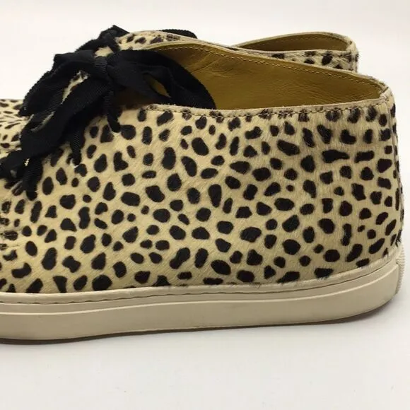 Charlotte Olympia Trista Leopard Calf Hair on Hide Shoes Sneakers EU 38 US 7.5