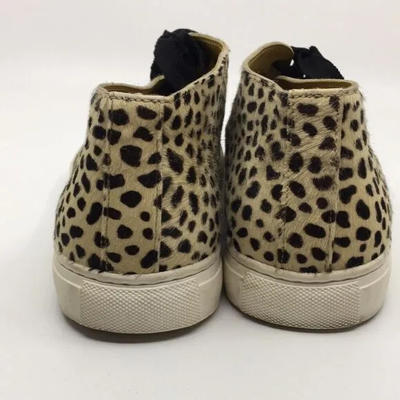 Charlotte Olympia Trista Leopard Calf Hair on Hide Shoes Sneakers EU 38 US 7.5