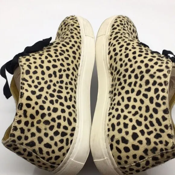 Charlotte Olympia Trista Leopard Calf Hair on Hide Shoes Sneakers EU 38 US 7.5