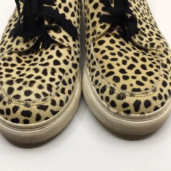 Charlotte Olympia Trista Leopard Calf Hair on Hide Shoes Sneakers EU 38 US 7.5