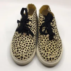 Charlotte Olympia Trista Leopard Calf Hair on Hide Shoes Sneakers EU 38 US 7.5