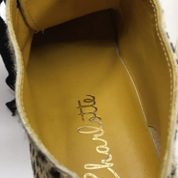 Charlotte Olympia Trista Leopard Calf Hair on Hide Shoes Sneakers EU 38 US 7.5