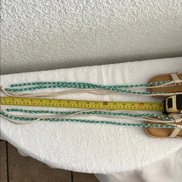 Chelsea &amp; Violet Women's Cream and Green Sandals