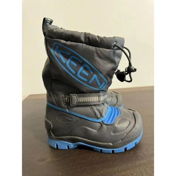 Children Boys Winter Boots KEEN Kids Snow Troll WP 10 Black Shoes Warm