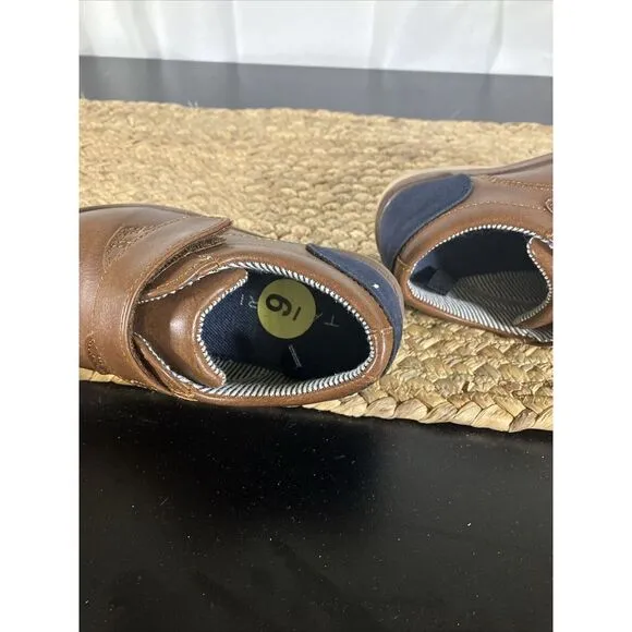 Children's Boys Size 9 Brown‎ Strap Walking Wedge Oxford Tahari Dress Shoes