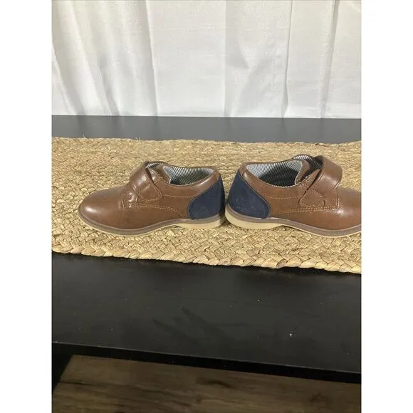 Children's Boys Size 9 Brown‎ Strap Walking Wedge Oxford Tahari Dress Shoes
