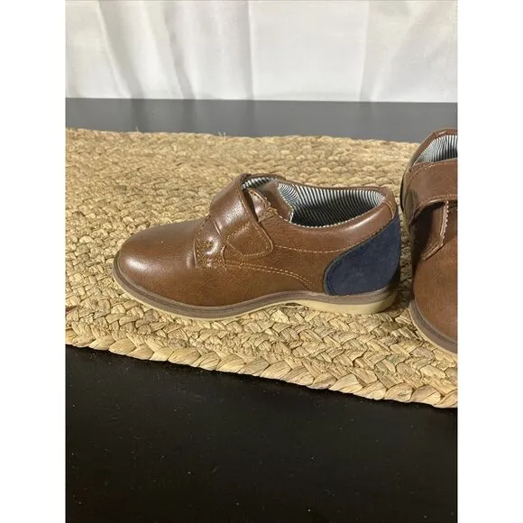 Children's Boys Size 9 Brown‎ Strap Walking Wedge Oxford Tahari Dress Shoes