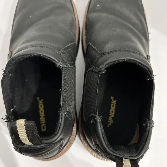 Chinook Workhorse Romeo‎ Black Leather Work Shoes Boots Slip-on Men's Size 7