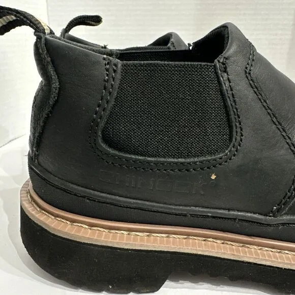 Chinook Workhorse Romeo‎ Black Leather Work Shoes Boots Slip-on Men's Size 7