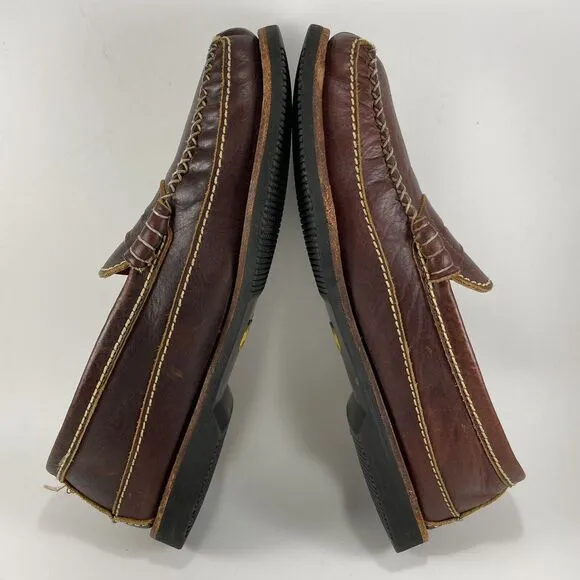 Chippewa Bison Leather Loafers Brown Mens Size 13 Shoes D Slip-Ons Vibram 36708