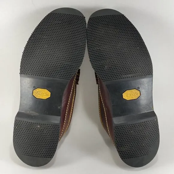 Chippewa Bison Leather Loafers Brown Mens Size 13 Shoes D Slip-Ons Vibram 36708