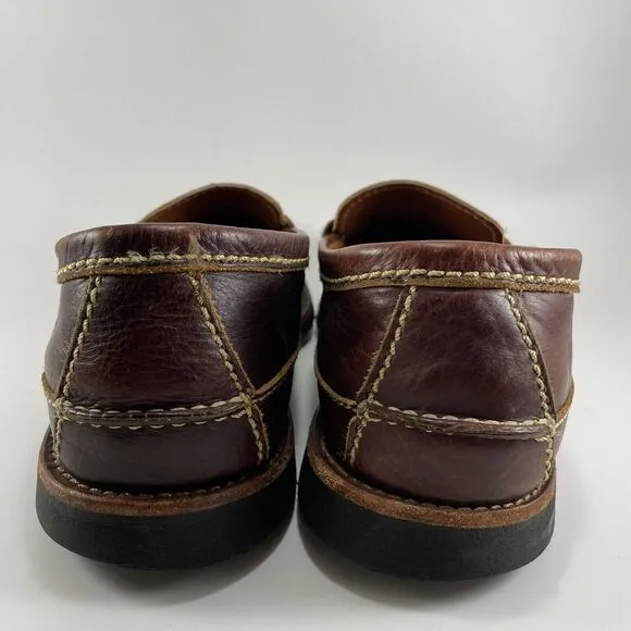 Chippewa Bison Leather Loafers Brown Mens Size 13 Shoes D Slip-Ons Vibram 36708