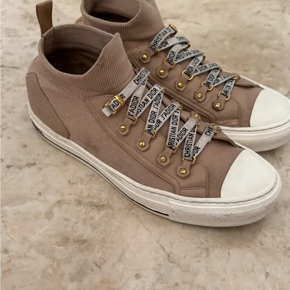 Christian Dior Beige High-Top Sneakers